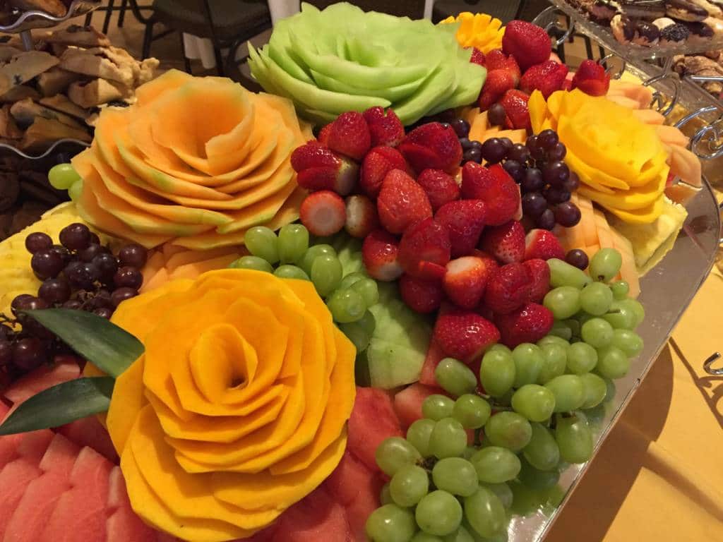 A platter of fresh fruits